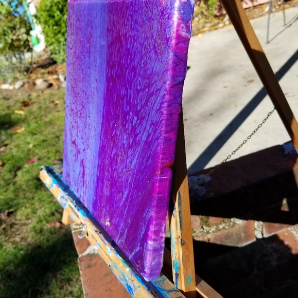 10x10 Purple Divide Paint Pour - Picture 3 of 8